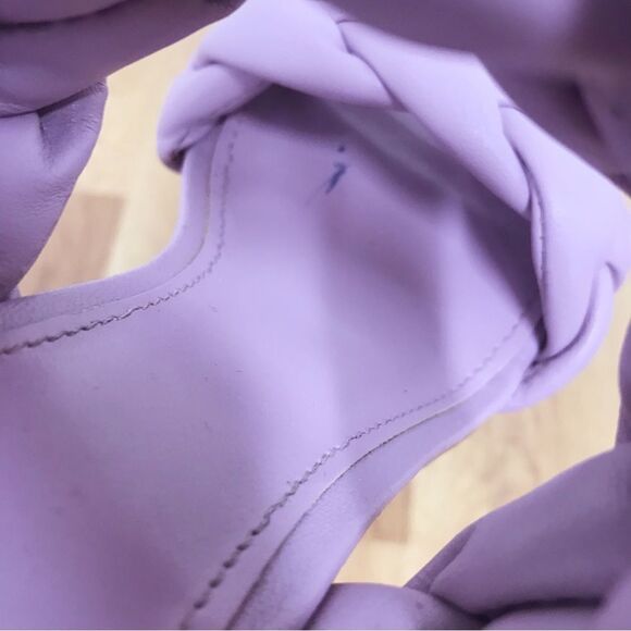 MARC FISHER Hammy Purple Braided Leather Heeled Slide Sandal Square Toe Size 6.5 - Picture 11 of 12